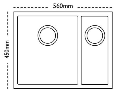CARRON PHOENIX DECA 150 INSET/UNDERMOUNTED POLISHED STAINLESS STEEL SINK L/H, 127.0442.746 CARRON PHOENIX DECA 150 INSET/UNDERMOUNTED POLISHED STAINLESS STEEL SINK L/H, 127.0442.746